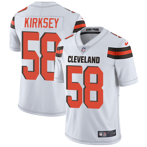 Men's Nike Cleveland Browns #58 Christian Kirksey White Vapor Untouchable Limited Player NFL Jersey