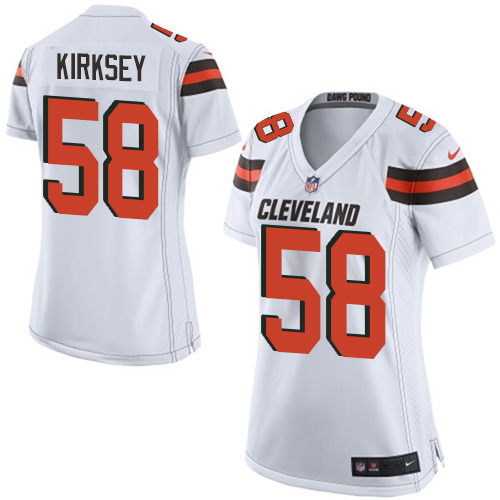 Women's Nike Cleveland Browns #58 Christian Kirksey Game White NFL Jersey