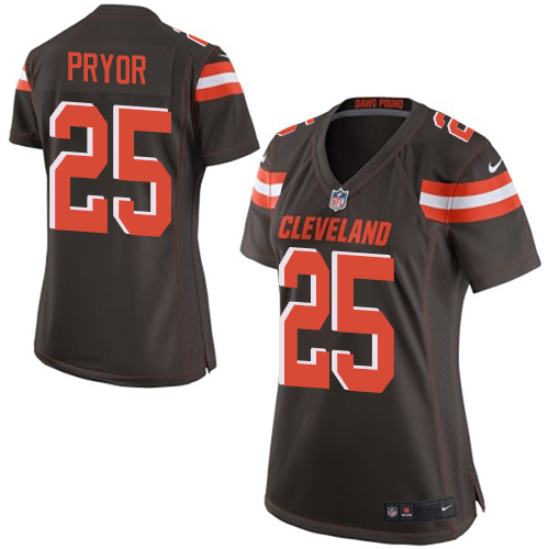 Women's Nike Cleveland Browns #25 Calvin Pryor Game Brown Team Color NFL Jersey