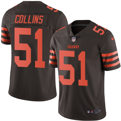 Men's Nike Cleveland Browns #51 Jamie Collins Elite Brown Rush Vapor Untouchable NFL Jersey