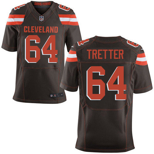 Men's Nike Cleveland Browns #64 JC Tretter Elite Brown Team Color NFL Jersey