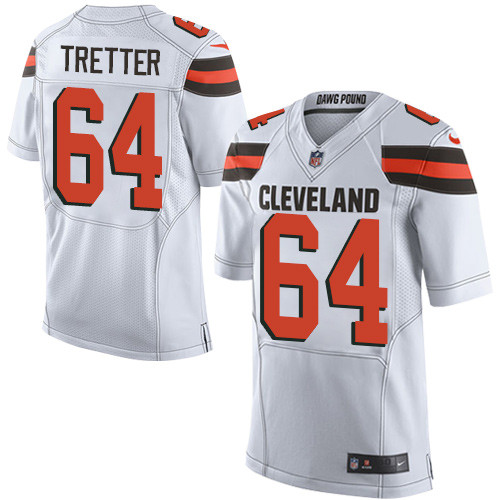 Men's Nike Cleveland Browns #64 JC Tretter Elite White NFL Jersey