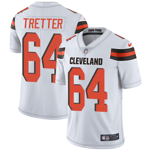 Men's Nike Cleveland Browns #64 JC Tretter White Vapor Untouchable Limited Player NFL Jersey