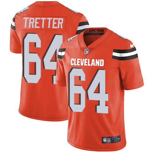 Men's Nike Cleveland Browns #64 JC Tretter Orange Alternate Vapor Untouchable Limited Player NFL Jersey