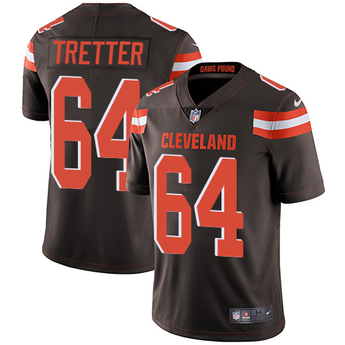 Youth Nike Cleveland Browns #64 JC Tretter Brown Team Color Vapor Untouchable Elite Player NFL Jersey