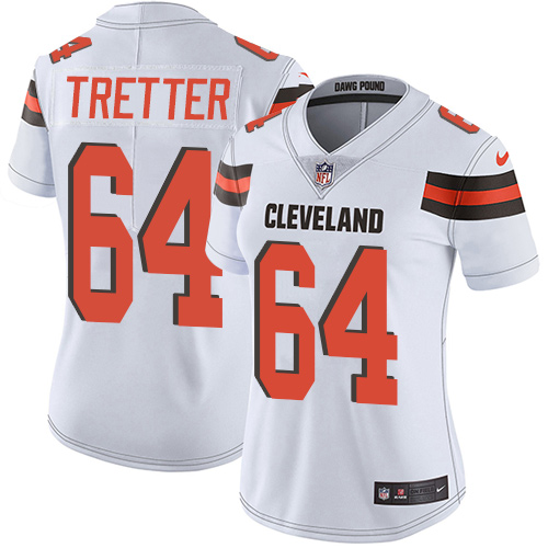 Women's Nike Cleveland Browns #64 JC Tretter White Vapor Untouchable Limited Player NFL Jersey