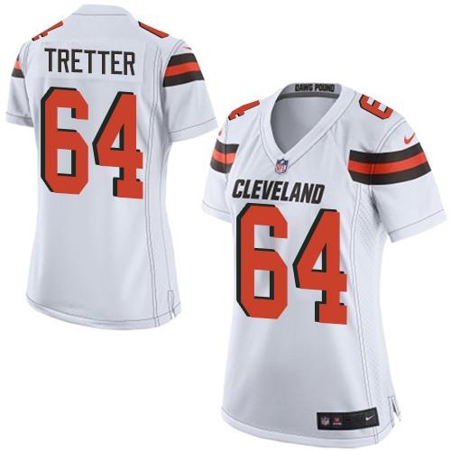 Women's Nike Cleveland Browns #64 JC Tretter Game White NFL Jersey