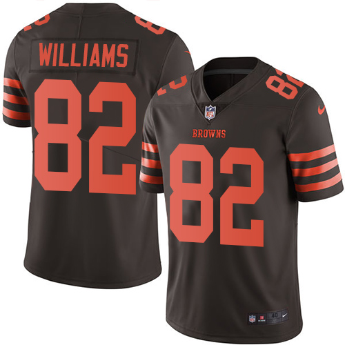 Men's Nike Cleveland Browns #82 Kasen Williams Elite Brown Rush Vapor Untouchable NFL Jersey