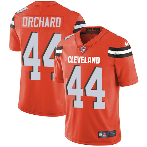 Youth Nike Cleveland Browns #44 Nate Orchard Orange Alternate Vapor Untouchable Elite Player NFL Jersey