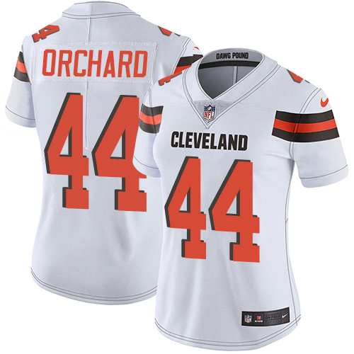 Women's Nike Cleveland Browns #44 Nate Orchard White Vapor Untouchable Limited Player NFL Jersey