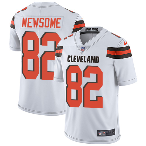 Men's Nike Cleveland Browns #82 Ozzie Newsome White Vapor Untouchable Limited Player NFL Jersey