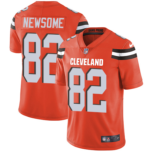Youth Nike Cleveland Browns #82 Ozzie Newsome Orange Alternate Vapor Untouchable Limited Player NFL Jersey