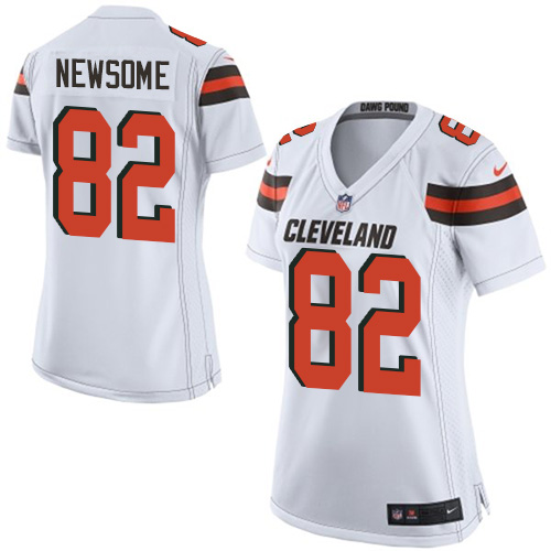 Women's Nike Cleveland Browns #82 Ozzie Newsome Game White NFL Jersey