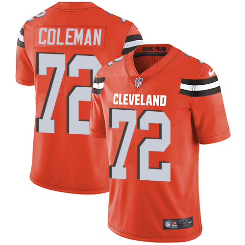 Youth Nike Cleveland Browns #72 Shon Coleman Orange Alternate Vapor Untouchable Elite Player NFL Jersey