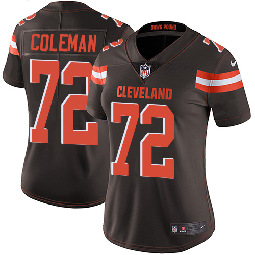 Women's Nike Cleveland Browns #72 Shon Coleman Brown Team Color Vapor Untouchable Limited Player NFL Jersey