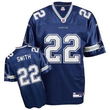 Men's Reebok Dallas Cowboys #22 Emmitt Smith Authentic Navy Blue Team Color Throwback NFL Jersey
