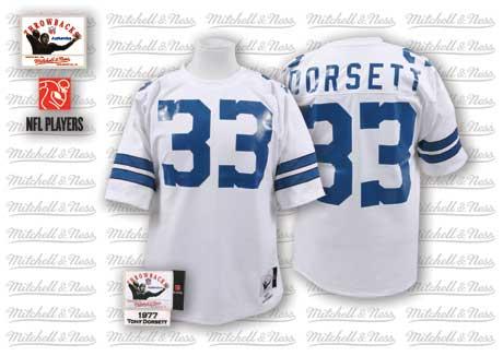Mitchell and Ness Dallas Cowboys #33 Tony Dorsett Authentic White Throwback NFL Jersey