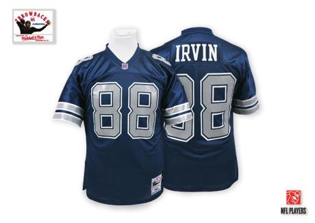Mitchell And Ness Dallas Cowboys #88 Michael Irvin Authentic Navy Blue Throwback NFL Jersey