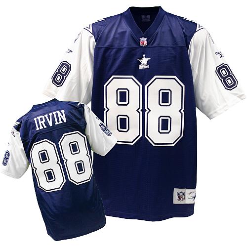 Mitchell And Ness Dallas Cowboys #88 Michael Irvin Authentic Navy Blue/White Throwback NFL Jersey