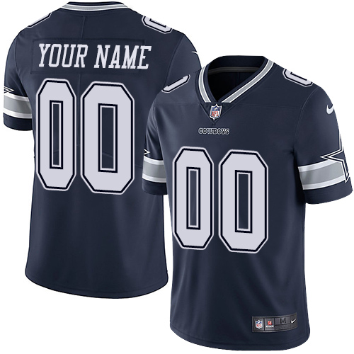 Men's Nike Dallas Cowboys Customized Navy Blue Team Color Vapor Untouchable Custom Limited NFL Jersey