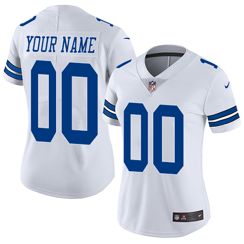 Women's Nike Dallas Cowboys Customized White Vapor Untouchable Custom Limited NFL Jersey