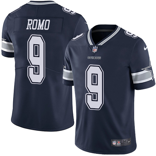 Men's Nike Dallas Cowboys #9 Tony Romo Navy Blue Team Color Vapor Untouchable Limited Player NFL Jersey