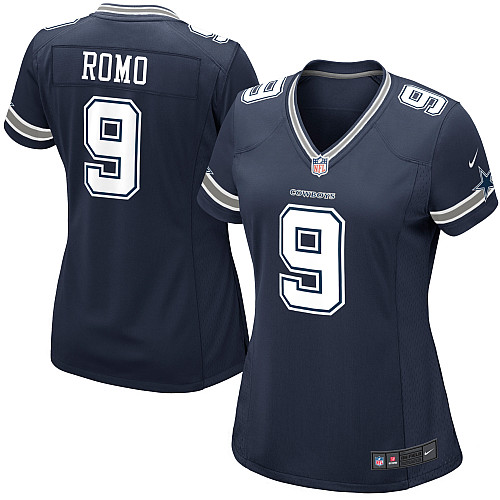 Women's Nike Dallas Cowboys #9 Tony Romo Game Navy Blue Team Color NFL Jersey