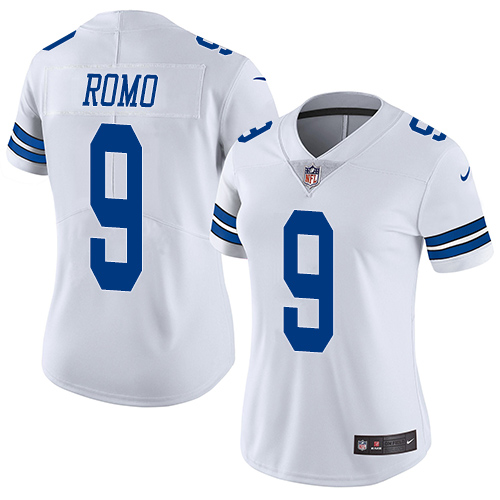 Women's Nike Dallas Cowboys #9 Tony Romo White Vapor Untouchable Elite Player NFL Jersey