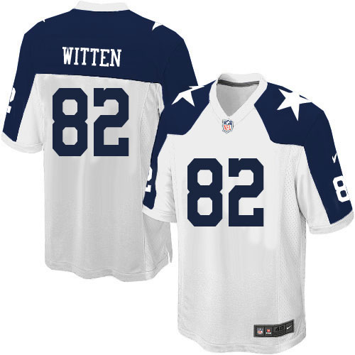 Youth Nike Dallas Cowboys #82 Jason Witten Elite White Throwback Alternate NFL Jersey