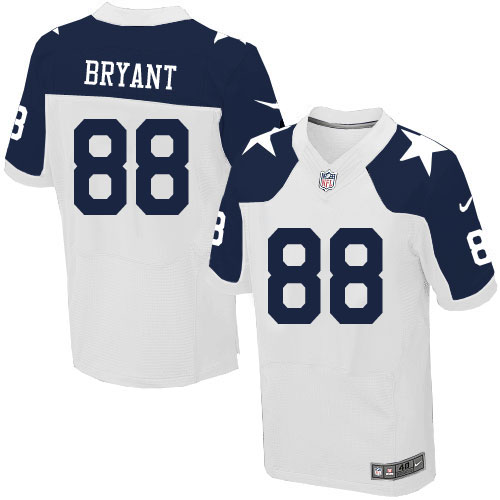 Men's Nike Dallas Cowboys #88 Dez Bryant Elite White Throwback Alternate NFL Jersey