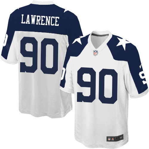 Men's Nike Dallas Cowboys #90 Demarcus Lawrence Game White Throwback Alternate NFL Jersey