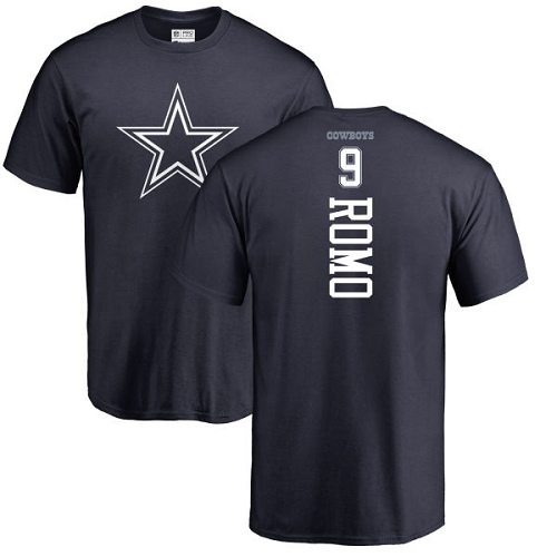 NFL Nike Dallas Cowboys #9 Tony Romo Navy Blue Backer T-Shirt