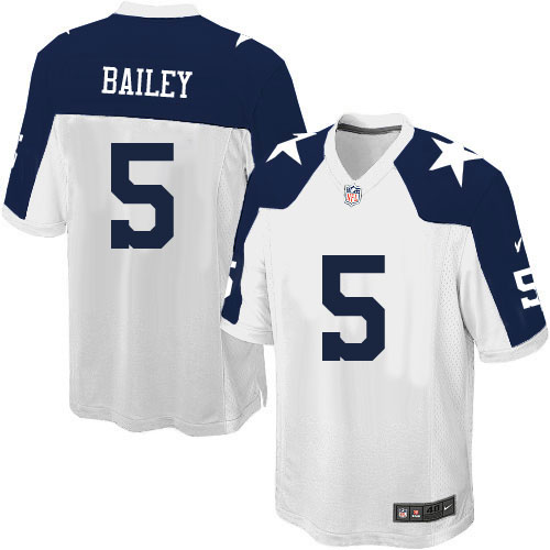 Men's Nike Dallas Cowboys #5 Dan Bailey Game White Throwback Alternate NFL Jersey
