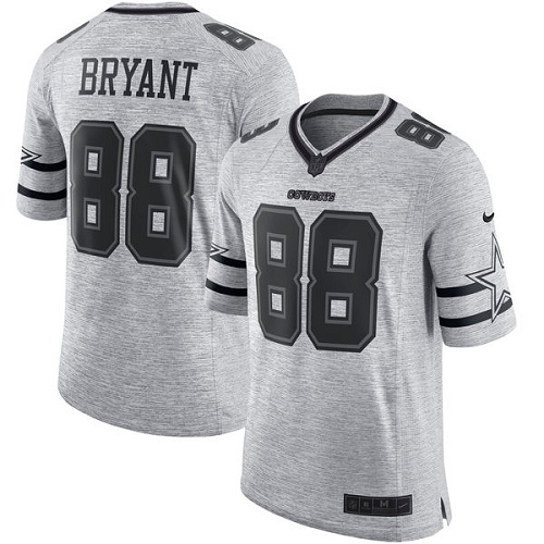 Men's Nike Dallas Cowboys #88 Dez Bryant Limited Gray Gridiron II NFL Jersey