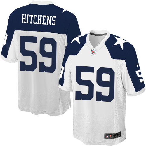 Men's Nike Dallas Cowboys #59 Anthony Hitchens Game White Throwback Alternate NFL Jersey