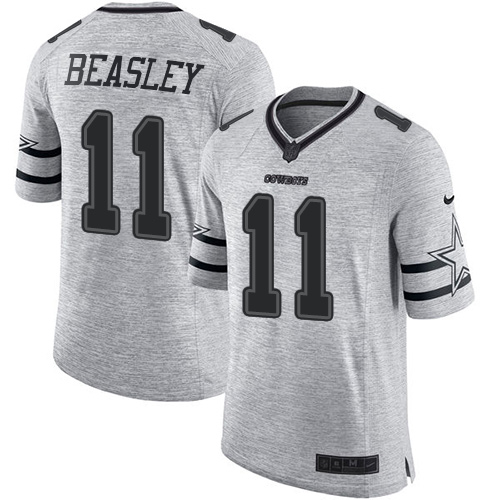Men's Nike Dallas Cowboys #11 Cole Beasley Limited Gray Gridiron II NFL Jersey