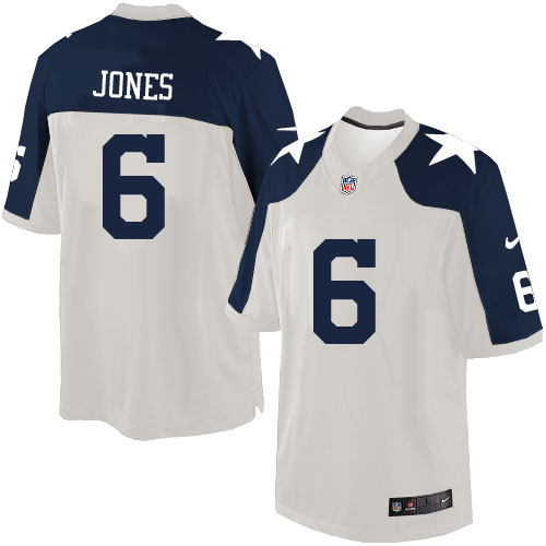Men's Nike Dallas Cowboys #6 Chris Jones Limited White Throwback Alternate NFL Jersey
