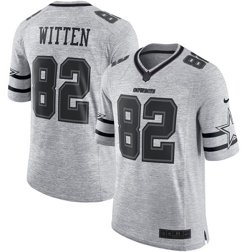 Men's Nike Dallas Cowboys #82 Jason Witten Limited Gray Gridiron II NFL Jersey