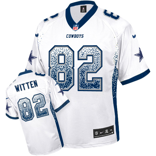 Men's Nike Dallas Cowboys #82 Jason Witten Elite White Drift Fashion NFL Jersey