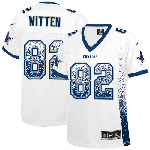 Women's Nike Dallas Cowboys #82 Jason Witten Elite White Drift Fashion NFL Jersey