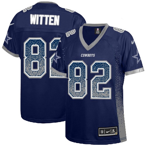Women's Nike Dallas Cowboys #82 Jason Witten Elite Navy Blue Drift Fashion NFL Jersey