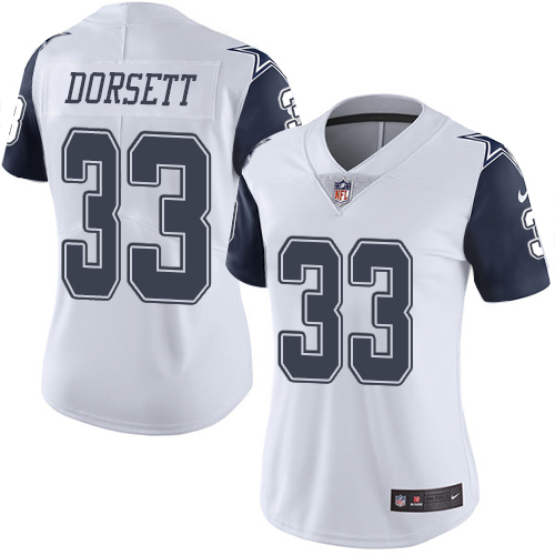 Women's Nike Dallas Cowboys #33 Tony Dorsett Limited White Rush Vapor Untouchable NFL Jersey