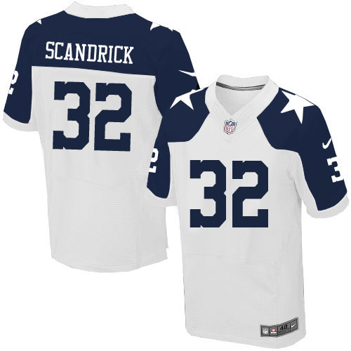 Men's Nike Dallas Cowboys #32 Orlando Scandrick Elite White Throwback Alternate NFL Jersey