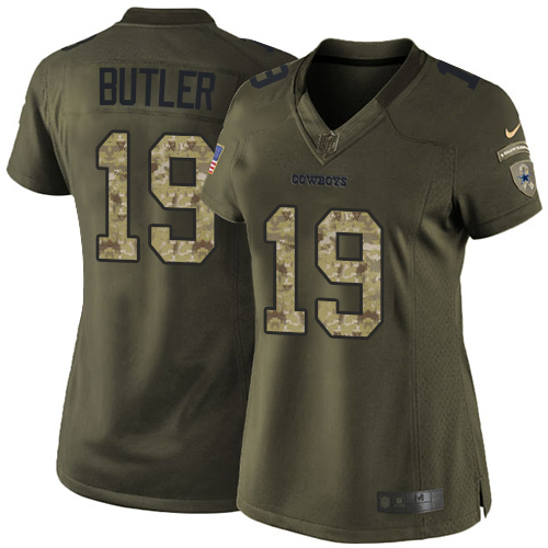 Women's Nike Dallas Cowboys #19 Brice Butler Limited Green Salute to Service NFL Jersey