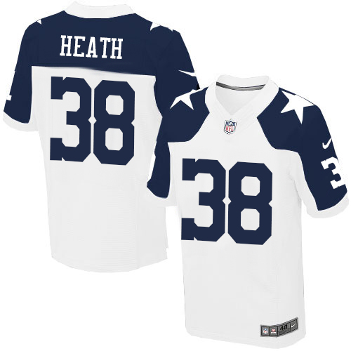 Men's Nike Dallas Cowboys #38 Jeff Heath Elite White Throwback Alternate NFL Jersey