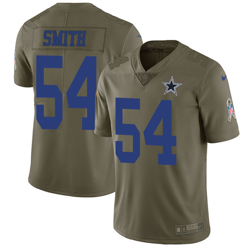 Men's Nike Dallas Cowboys #54 Jaylon Smith Limited Olive 2017 Salute to Service NFL Jersey