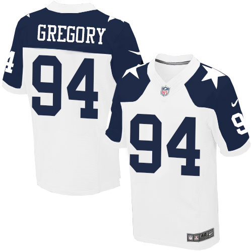 Men's Nike Dallas Cowboys #94 Randy Gregory Elite White Throwback Alternate NFL Jersey