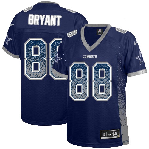 Women's Nike Dallas Cowboys #88 Dez Bryant Elite Navy Blue Drift Fashion NFL Jersey