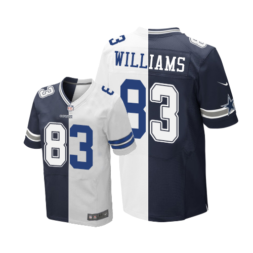 Men's Nike Dallas Cowboys #83 Terrance Williams Elite Navy Blue/White Split Fashion NFL Jersey