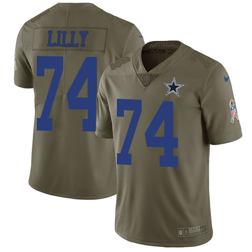 Men's Nike Dallas Cowboys #74 Bob Lilly Limited Olive 2017 Salute to Service NFL Jersey